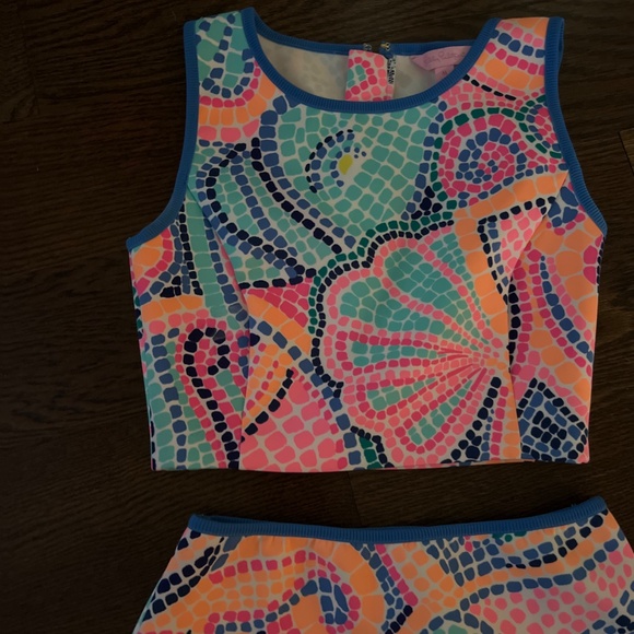 Lilly Pulitzer Kennedy Crop Top and Skirt Set Tile Wave Multi Size Medium - Picture 3 of 8